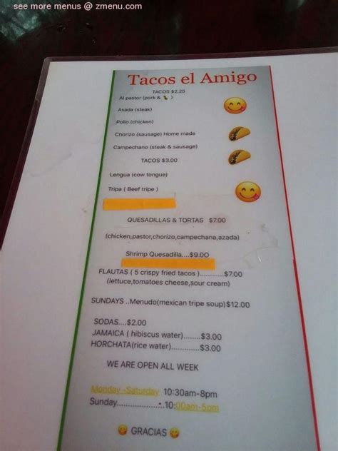 Restaurant menu, map for chen's kitchen located in 32504, pensacola fl, 6224 n 9th ave. Online Menu of Tacos El Amigo Restaurant, Pensacola ...