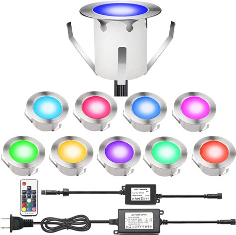 Chnxu Rgb Led Deck Lights Kit With Transformer And Remote Control Ip67