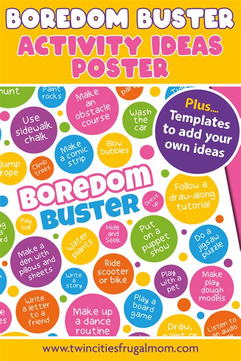 Boredom Busters For Kids 7 Free Printable Posters With 42 Ideas