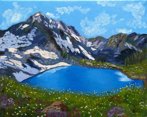 Olympic National Park Painting Landscape Original Art Mountain Etsy