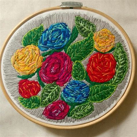 Embroidery Bordado Flowers Roses Colours Crewel Embroidery Tutorial