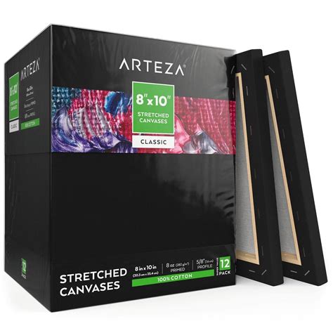 Stretched Canvas Black 8 X 10 In Pack Of 12 Stretch Canvas
