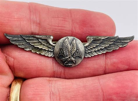American Airlines Sterling Silver Flight Attendant Wings Pin Vintage Ebay