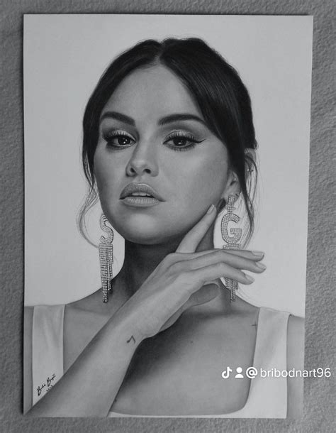 Selena Gomez Graphite Drawing On A3 ️💖 Pencil Sketch Portrait