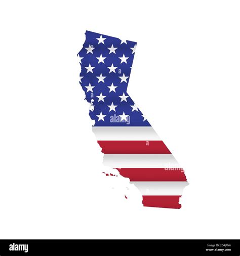 vector del mapa de la bandera del estado de california aislado imagen vector de stock alamy