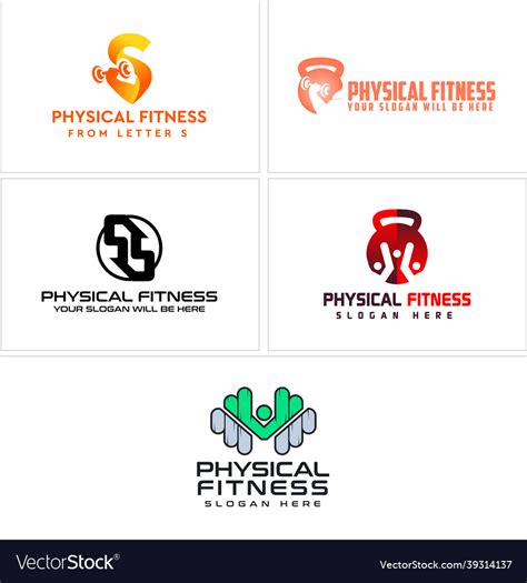 Physical Fitness People Gym Club Logo Design Vector Image