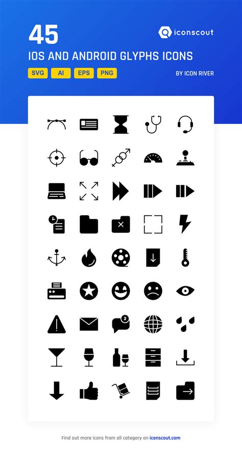 Download Ios And Android Glyphs Icon Pack Available In Svg Png And Icon