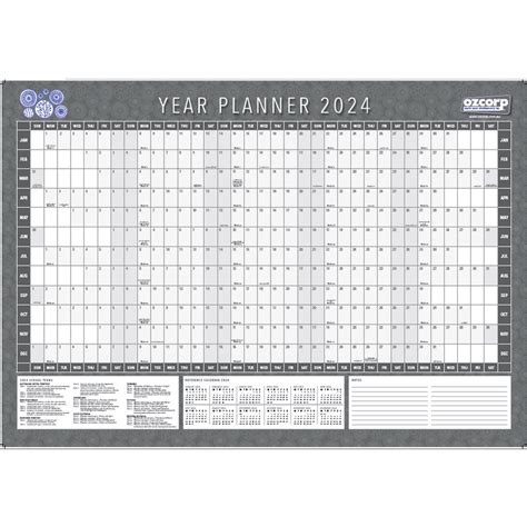 Buy 2024 Calendar Wall Planner Rolled By Ozcorp Wyp23 Mydeal