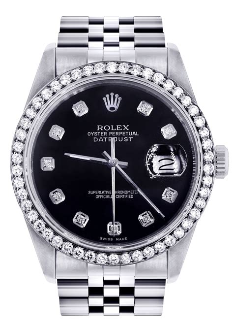 Womens Rolex Datejust Watch 16200 36mm Black Dial Jubilee Band