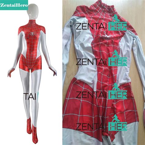 on sale zentaihero 3d shade mary jane spider woman costume mj spider man zentai bodysuit girl