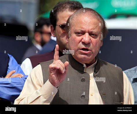 pakistan s prime minister nawaz sharif gestures as he speaks to media after appearing before a