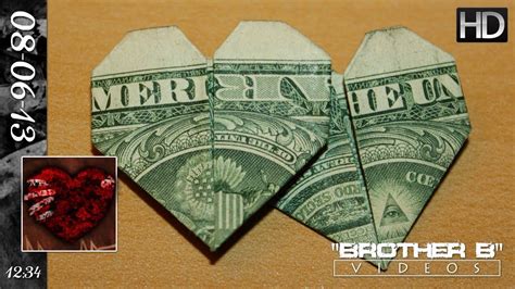 Origami ♥ Double Hearted Dollar Dollar Bill Origami Money Origami