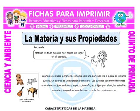 Propiedades Generales De La Materia Para Cuarto Grado De Primaria Images