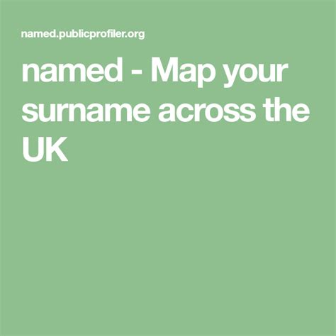 Named Map Your Surname Across The Uk Rare Names Us Data London Map