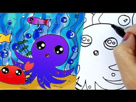 Looking for easy pictures to draw? How to draw sea animals - DRAW A CUTE AND EASY octopus ...