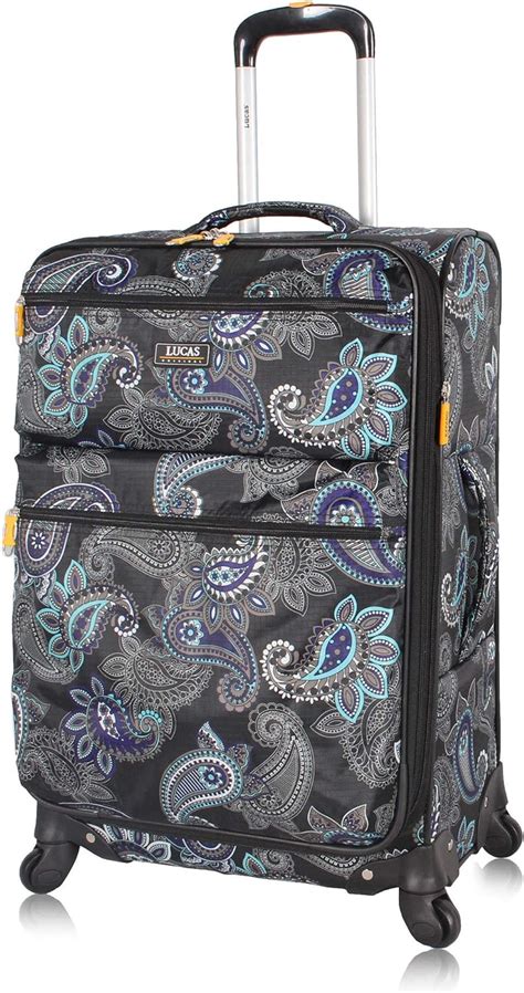 Lucas Designer Luggage Expandable 28 Inch Softside Bag With Pattern
