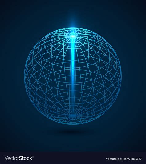 Abstract Blue Outline Globe Sphere Background Vector Image