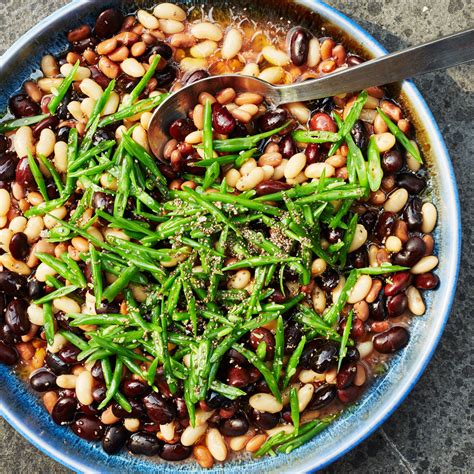 Mixed Bean Salad With Tomato Vinaigrette Recipe Bean Recipes Bean