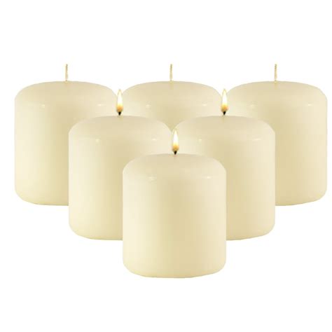 Candlenscent 3x3 Ivory Pillar Candles Unscented 12 Pack