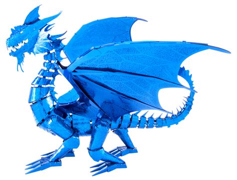 Metal Earth Iconx Blue Dragon 3D Model Kit - Innovatoys
