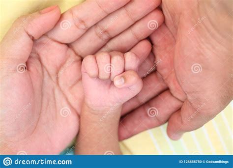 Mother Holding Newborn Baby Hand Stock Photo Image Of Closeup Baby