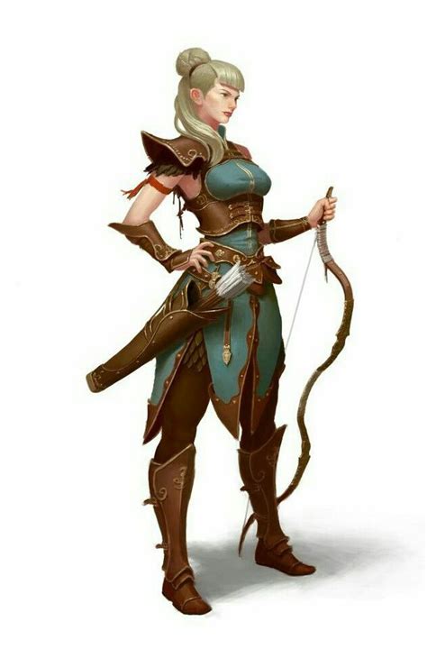 Female Archer Pathfinder Pfrpg Dnd Dandd D20 Fantasy Character Art
