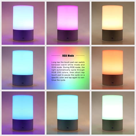 Led Table Lamp 3w Touch Sensor Control Dimmable Rgb Color Change