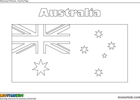 Colouring In -Australia-flag - LEOSTARKIDS