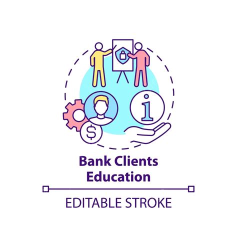 Bank Clients Education Concept Icon Bank Concept Lineart Vector Bank