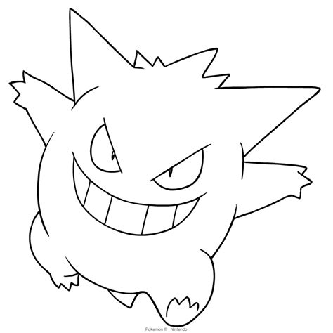 Gengar Pokemon Coloring Page Team Coloring