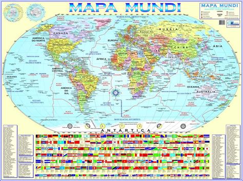África, ásia, europa, oceania, américa e antártida. Kit 3 Mapas (mundi-américa Sul-brasil) Enrolados - R$ 34 ...