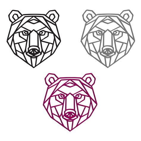 Geometric Bear Head Animal Wall Art Contemporary Wall Art Polygon Ani