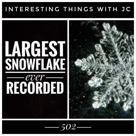 502 Largest Recorded Snowflake — Jc