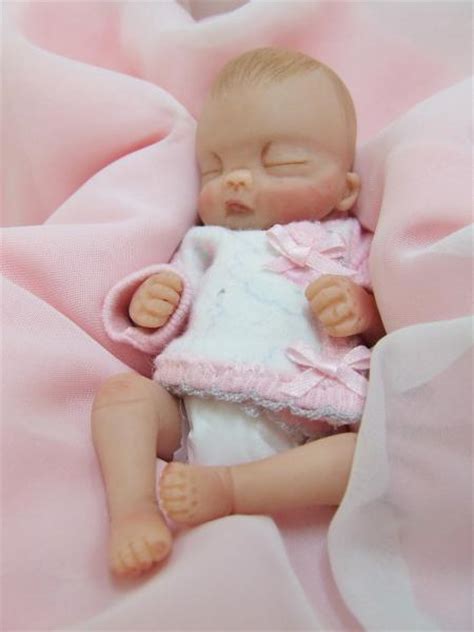Ooak Sculpted Baby Girl Polymer Clay Art Doll Collectible Poseable