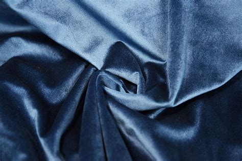Navy Blue Premium Cotton Velvet Fabric Subtle Shine Woven Velvet