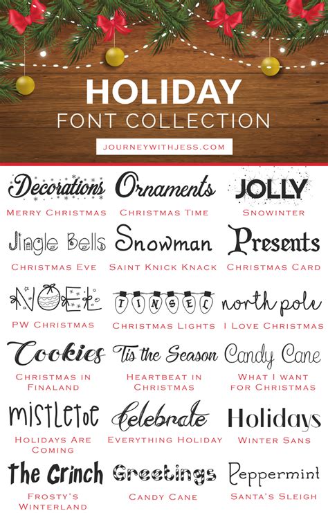 Free Font Collection Holiday Fonts — Journey With Jess Inspiration