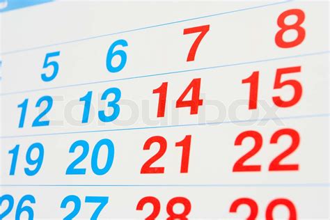 Calendar Numbers Stock Image Colourbox