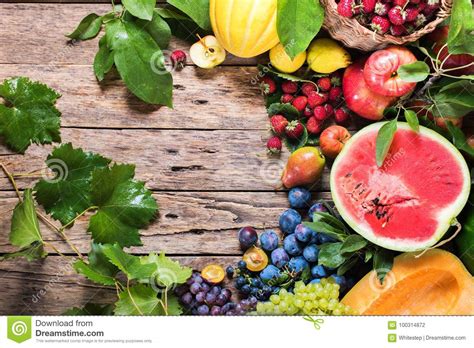 Assortment Organic Fruits Berries Country Concept Stock Photo - Image of assortment, inside ...