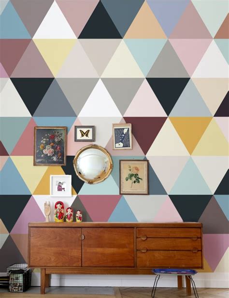 Geometric Wallpaper Mosaic By Bien Fait Papier Peint Mur Géométrique