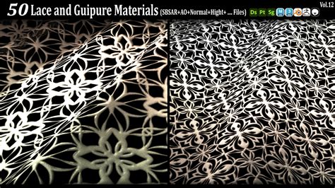 Artstation 50 Lace And Guipure Materials Sbsaraonrmtexture Filesvol12 Game Assets