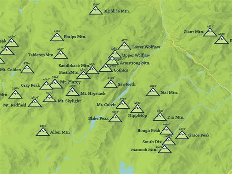 Adirondack High Peaks Map 18x24 Poster Best Maps Ever