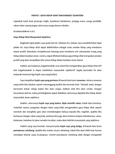 Kehidupan yang bahagia,selamat dan sihat merupakan kehidupan impian semua orang. Teks Pidato Gaya Hidup Sihat - sukesihatkah