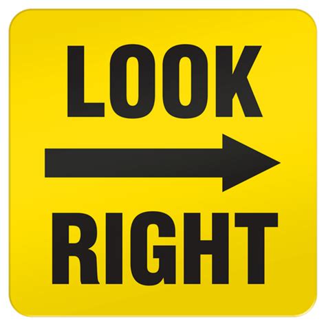 Look Right Floor Sign Incom Manufacturing