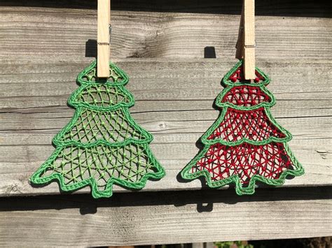 Christmas Tree Free Standing Lace Fsl Holidays Ornament Etsy