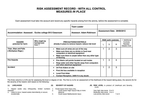 33 Deliberate Risk Assessment Worksheet Worksheet Source 2021
