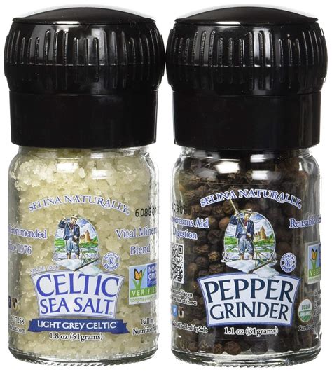 Celtic Sea Salt Organic Salt And Pepper Mini Grinders 29 Oz Fresh