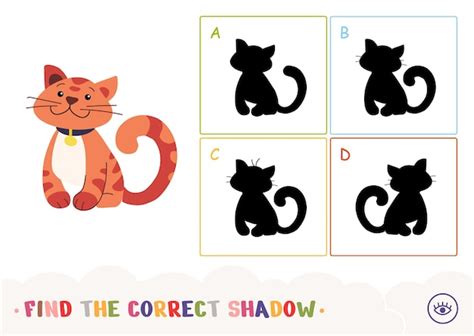 Premium Vector Find The Correct Shadow Quiz Children Game With Simple