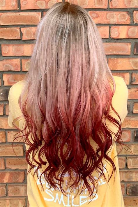 Red And Blonde Ombre Hair