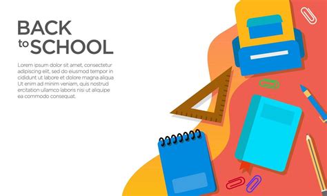 Flat Vector Illustration Of School Stuff Background Suitable For
