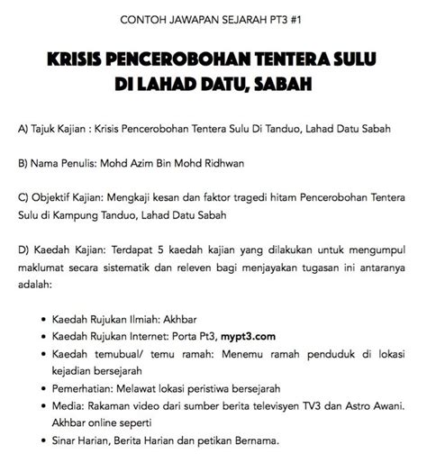 Contoh jawapan penuh lengkap tugasan/folio/kerja kursus geografi pt3 2015. Contoh Kerja Kursus Sejarah PT3 2019 Paling Tepat